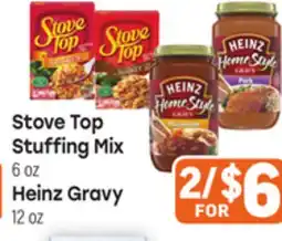 Tony’s Fresh Market Stove Top Stuffing Mix 6 oz, Heinz Gravy 12oz offer