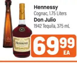 Tony’s Fresh Market Hennessy Cognac, 1.75 Liters., Don Julio 1942 Tequila, 375mL offer
