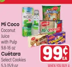 Tony’s Fresh Market Mi Coco Coconut Juice with Pulp 9.8-16 oz Cuétara Select Cookies 5.3-15.9 oz offer