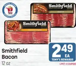 Tony’s Fresh Market Smithfield Bacon offer