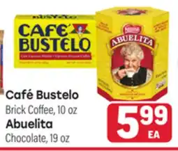 Tony’s Fresh Market Café Bustelo Brick Brick Coffee, 10oz, Abuelita Chocolate, 19oz offer