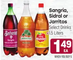Tony’s Fresh Market Sangría, Sidral or Jarritos offer