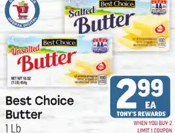 Tony’s Fresh Market Best Choice Butter offer
