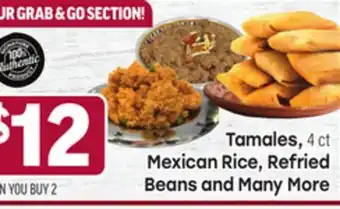 Tony’s Fresh Market Tamales, 4 ct Mexican Rice, Refried Beans and Many More offer