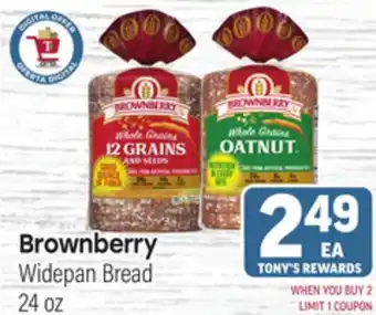 Tony’s Fresh Market Brownberry Widepan Bread offer