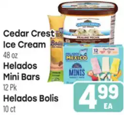 Tony’s Fresh Market Cedar Crest Ice Cream 48 oz Helados Mini Bars 12 Pk Helados Bolis 10 ct offer