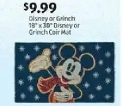 Aldi Disney or Grinch 18" x 30" Disney or Grinch Coir Mat offer