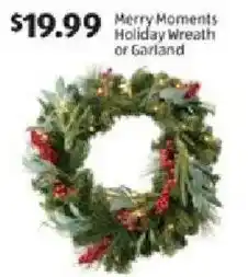 Aldi Merry Moments Holiday Wreath or Garland offer