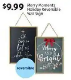 Aldi Merry Moments Holiday Reversible Wall Sign offer