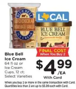 Kroger Blue Bell Ice Cream offer