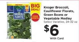 Kroger Kroger Broccoli, Cauliflower Florets, Green Beans or Vegetable Medley offer