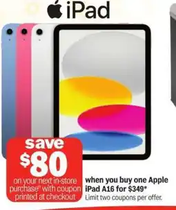 Meijer Apple iPad A16 offer