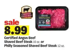 Meijer Certified Angus Beef Shaved Beef Steak or Philly Seasoned Shaved Beef Steak offer