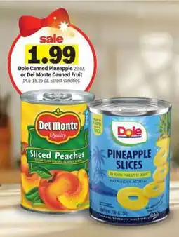 Meijer Dole Canned Pineapple or Del Monte Canned Fruit offer