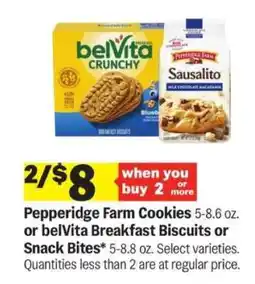 Meijer Pepperidge Farm Cookies or belVita Breakfast Biscuits or Snack Bites offer
