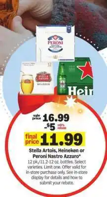 Meijer Stella Artois, Heineken or Peroni Nastro Azzurro offer