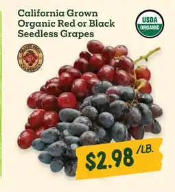 Sprouts Farmers Market Organic Red or Black Seedless Grapes offer