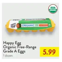Fresh Thyme Happy Egg Organic Free-Range Grade A Eggs offer