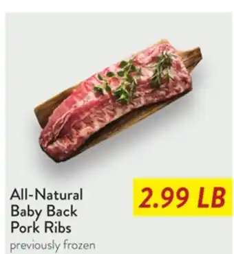 Fresh Thyme All-Natural Baby Back Pork Ribs offer