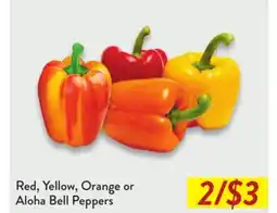 Fresh Thyme Red, Yellow, Orange or Aloha Bell Peppers offer