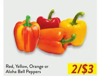 Fresh Thyme Red, Yellow, Orange or Aloha Bell Peppers offer