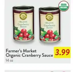 Fresh Thyme Farmer's Market Organic Cranberry Sauce offer
