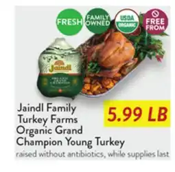 Fresh Thyme Jaindl Family Turkey Farms Organic Grand Champion Young Turkey offer