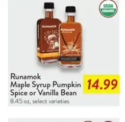 Fresh Thyme Runamok Maple Syrup Pumpkin Spice or Vanilla Bean offer