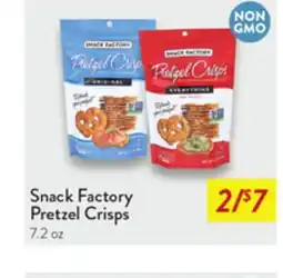 Fresh Thyme Snack Factory Pretzel Crisps offer