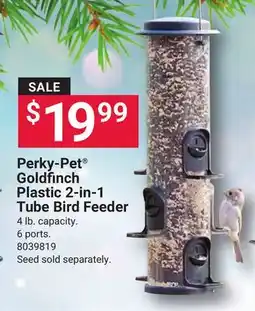 Ace Hardware Perky-Pet Goldfinch Plastic 2-in-1 Tube Bird Feeder offer