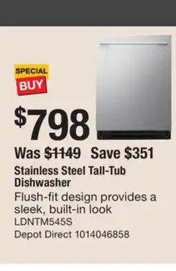 The Home Depot Stainless Steel Tall-Tub Dishwasher offer