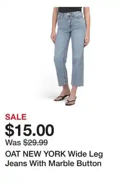 Marshalls OAT NEW YORK Wide Leg Jeans With Marble Button offer