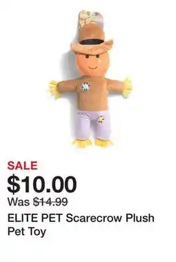 Marshalls ELITE PET Scarecrow Plush Pet Toy offer