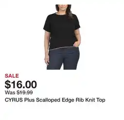Marshalls CYRUS Plus Scalloped Edge Rib Knit Top offer