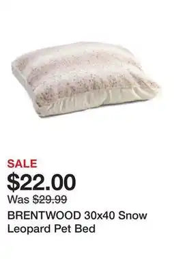 Marshalls BRENTWOOD 30x40 Snow Leopard Pet Bed offer