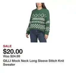 Marshalls GILLI Mock Neck Long Sleeve Stitch Knit Sweater offer
