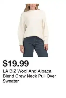 Marshalls LA BIZ Wool And Alpaca Blend Crew Neck Pull Over Sweater offer
