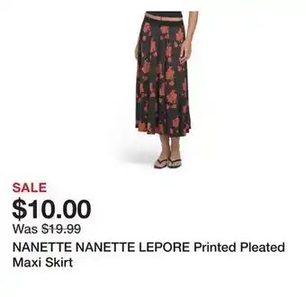 Marshalls NANETTE NANETTE LEPORE Printed Pleated Maxi Skirt offer