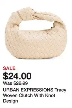 Marshalls URBAN EXPRESSIONS Tracy Woven Clutch With Knot Design offer
