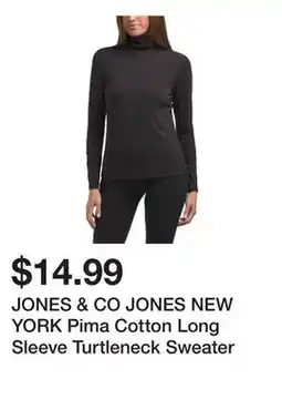 Marshalls JONES & CO JONES NEW YORK Pima Cotton Long Sleeve Turtleneck Sweater offer