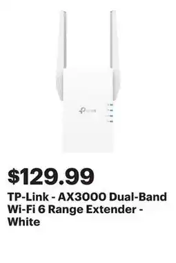 Best Buy TP-Link - AX3000 Dual-Band Wi-Fi 6 Range Extender - White offer