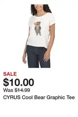 Marshalls CYRUS Cool Bear Graphic Tee offer