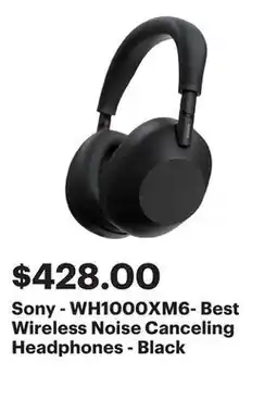 Best Buy Sony - WH1000XM6- Best Wireless Noise Canceling Headphones - Black offer