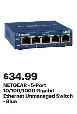 Best Buy NETGEAR - 5-Port 10/100/1000 Gigabit Ethernet Unmanaged Switch - Blue offer