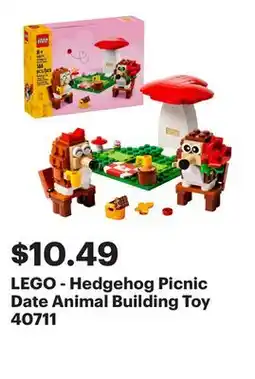 Best Buy LEGO - Hedgehog Picnic Date Animal Building Toy 40711 offer