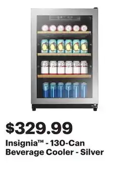 Best Buy Insignia - 130-Can Beverage Cooler - Silver offer