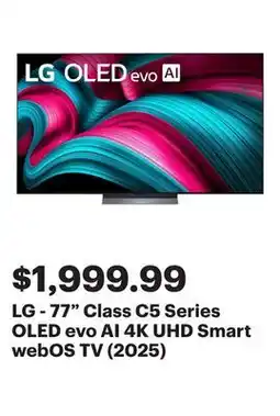 Best Buy LG - 77 Class C5 Series OLED evo AI 4K UHD Smart webOS TV (2025) offer