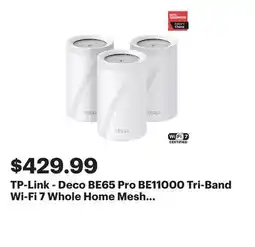 Best Buy TP-Link - Deco BE65 Pro BE11000 Tri-Band Wi-Fi 7 Whole Home Mesh Router System (3-pack) - White offer