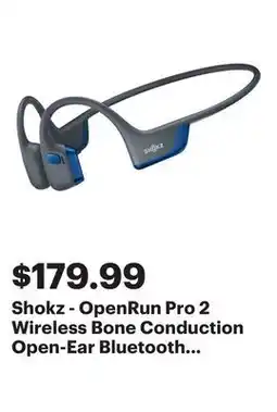 Best Buy Shokz - OpenRun Pro 2 Wireless Bone Conduction Open-Ear Bluetooth Sports Headphones - Steel Blue offer
