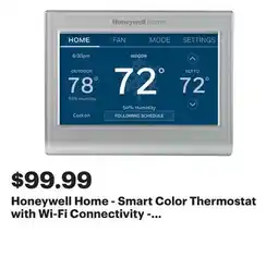 Best Buy Honeywell Home - Smart Color Thermostat with Wi-Fi Connectivity - Silver offer